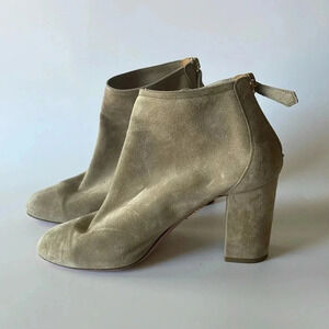 Aquazzura Firenze suede leather block heel ankle boots size 36